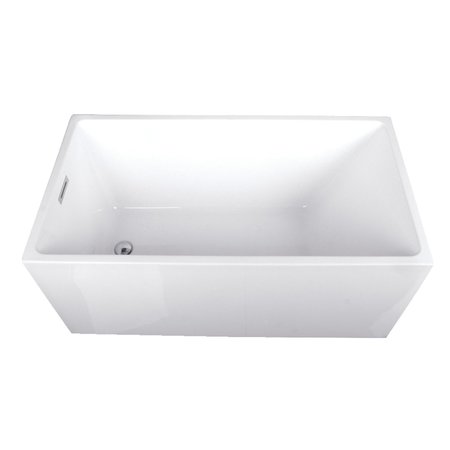 AQUA EDEN Freestanding Bathtubs, 51.19 L, 27.56 W, White, Acrylic VTSQ512823